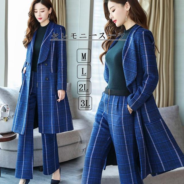 注目ブランド セレモニースーツ 秋冬 母 入学式 レディース パンツセット 2点セット 長袖 チェック柄 通勤 フォーマル 上品 卒園式 スーツ ママ 代 3 21正規激安 Edlabpakistan Com