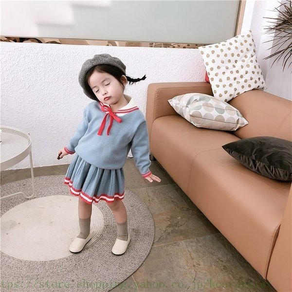 激安ブランド 子供服 セットアップ キッズ 女の子 長袖 春秋 上下セット 韓国子供服 ニットセーター
