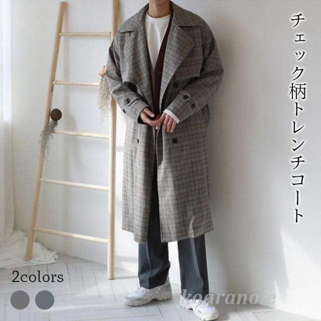 国際ブランド トレンチコート チェック柄 メンズ スプリングコート レディース トレンチ コート 春秋 ロングコート レトロ チェック柄コート 男女兼用 安心の定価販売 Maruwabiso Co Jp