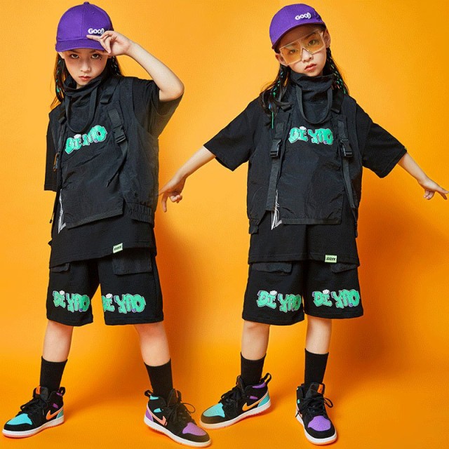 キッズダンス衣装 セットアップ ヒップホップ HIPHOP 子供服 トップス チェック柄 パンツ tシャツ 半袖 男の子 女の子 ジャズダンス 練習