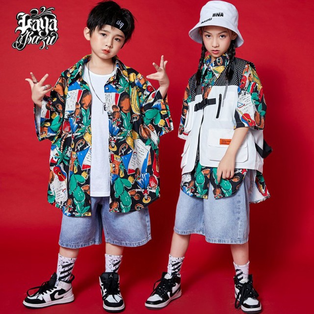 ステージ衣装 ダンスウェア キッズダンス衣装 ヒップホップ 韓国子供服 jazz 練習着 女の子 男の子 セット運動着 派手 HIPHOP 体操服 シ