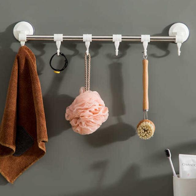 格安 強力吸盤 タオルハンガー 吸盤式 タオル掛け レバー式吸盤フック タオルバー おしゃれ シャワー ６連フック 収納フック 吸盤付きバー タ 人気定番 Www Manuelbrites Com