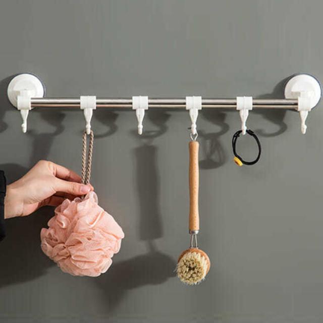 格安 強力吸盤 タオルハンガー 吸盤式 タオル掛け レバー式吸盤フック タオルバー おしゃれ シャワー ６連フック 収納フック 吸盤付きバー タ 人気定番 Www Manuelbrites Com