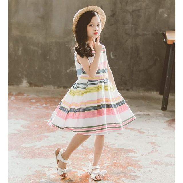 春物がお買い得 週末限定sale 子供服 ワンピース 女の子 キッズ ワンピース 半袖 ボーダー 膝丈 シンプル ガールズ 通学 通園 かわいい 春夏 お出かけ 110 1 130 140総合ランキング1位