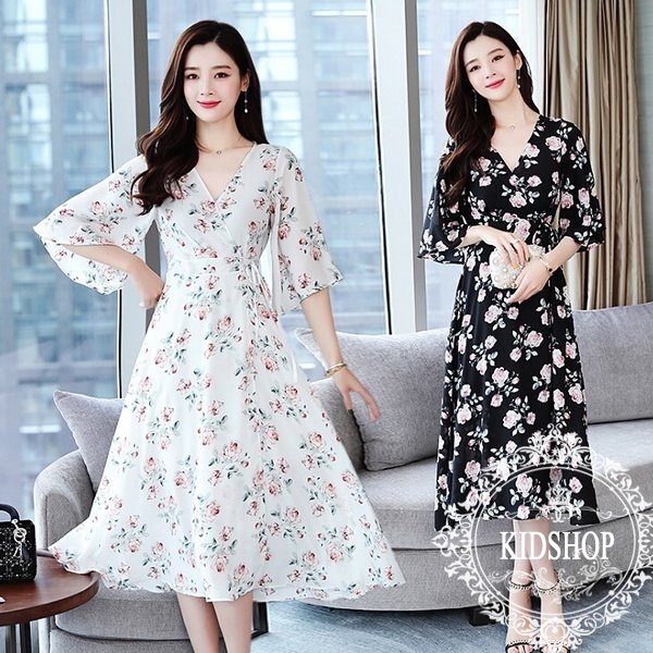 おしゃれ 花柄 結婚式 白 ワンピ レディース オシャレ ワンピース ドレス 夏 Vネック 黒 パーティー きれいめ お呼ばれ Escuelaeltrigal Edu Ar