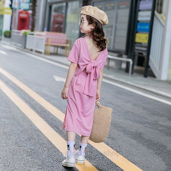 豊富なギフト ワンピース ピンク 子供服 160 キッズ 女の子 夏服 半袖ワンピース ロング丈 子供ドレス 結婚式 誕生日 ベビー服 ジュニア お姫様 おしゃ ドレス Easyjapanese Org