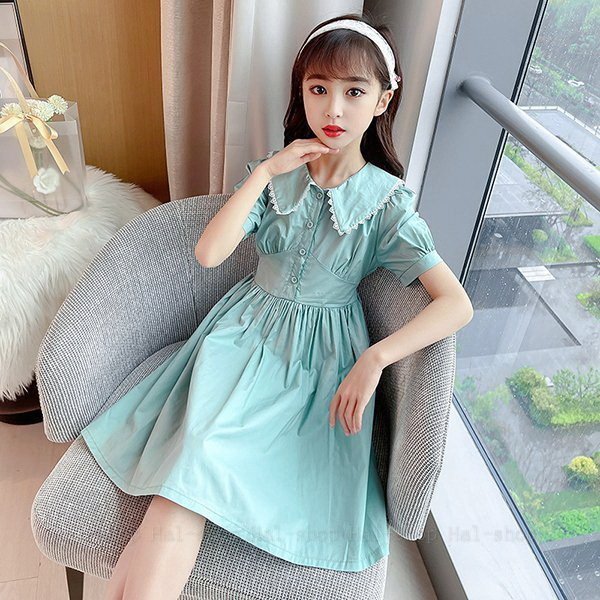 日本製 春夏 女の子 キッズ 160 子供服 ピンク ワンピース 半袖ワンピース おしゃ お姫様 ジュニア ベビー 誕生日 結婚式 子供ドレス チュニック ドレス