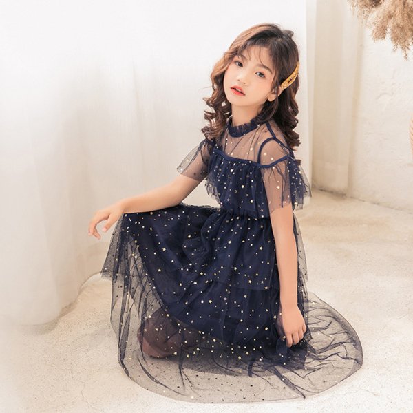 激安特価 子供服 ワンピース ピンク 160 キッズ 女の子 春夏 半袖 ワンピース チュール 韓国子ども
