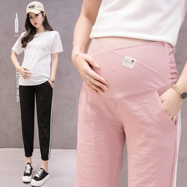 激安の マタニティパンツ オフィス チノパン ツータック コットン カラー おしゃれ アジャスター ストレッチ スリム ロング 大きいサイズ