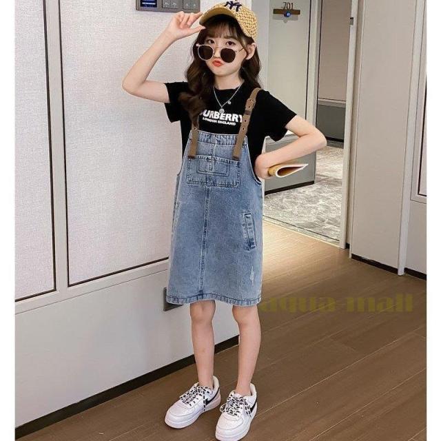 超激安 子供服 セットアップ キッズ 女の子 韓国子供服 上下セット 2点セット トップス 半袖 Tシャツ ミニスカート デニム 可愛い 春夏 通学着 送料無料 Embol Com