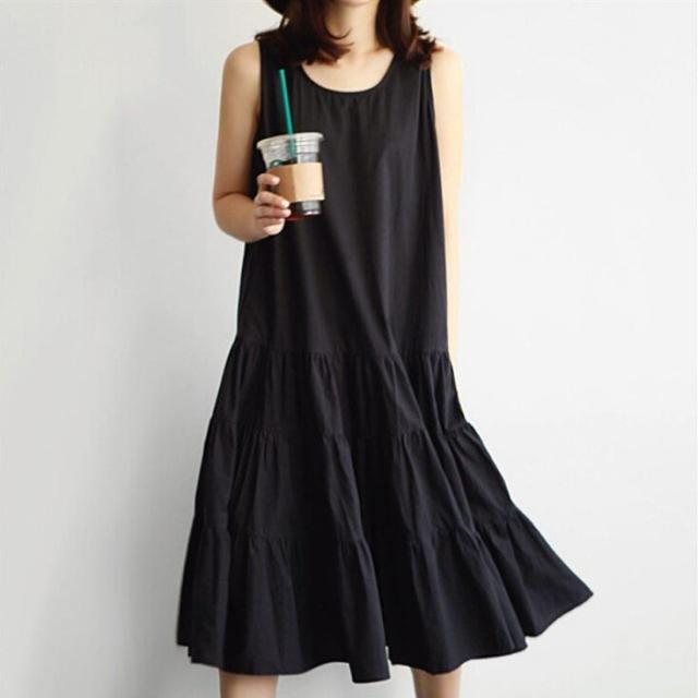 超大特価 ワンピース レディース ロングワンピース ノースリーブ 膝丈 ゆったり 黒 シフォン Aライン カジュアル 体型カバー 40代 きれいめ 超人気の Univ Ouaga3s Com