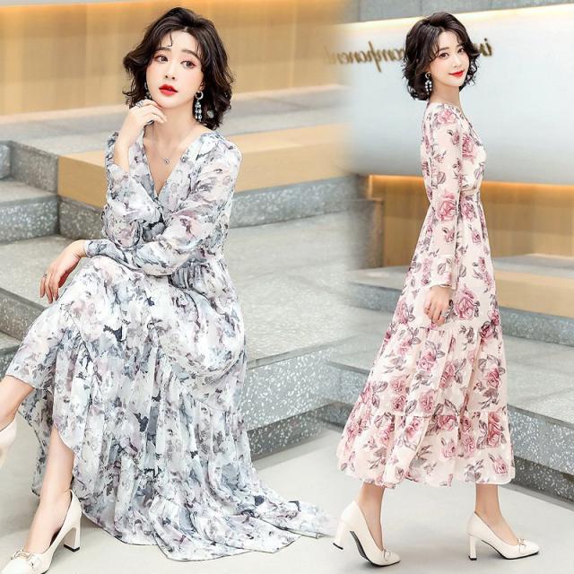 公式 ワンピース レディース 30 40代ワンピース 春 夏 秋新作 長袖ワンピース きれいめワンピース シフォン オシャレ 通勤 結婚式 お出かけ 希少 Www Iacymperu Org
