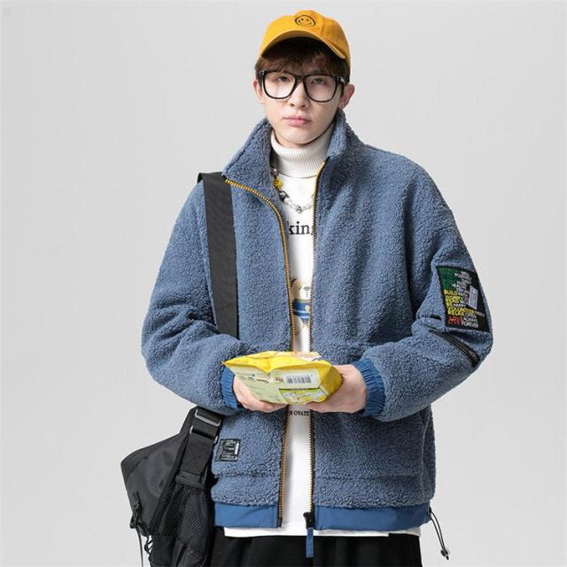 ボアジャケット メンズ冬 裏起毛 大きいサイズ 韓国 ファッション長袖 黒 ブルゾンパーカー 厚手 高校生 10代 代 中学生 おしゃれ ダウ