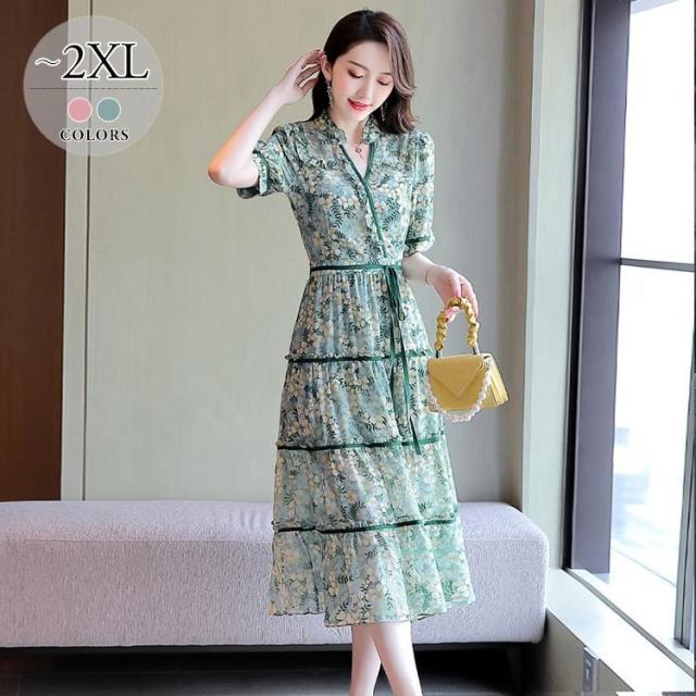 公式限定新作 送料無料 ワンピース 花柄 半袖 薄手 夏 ウエストリボン ハイウエスト 膝下丈 リボン きれいめ 上品 キレイ目 大人可愛い 美人 ママスタイル 休日 セール品 Www Endocenter Com Ua
