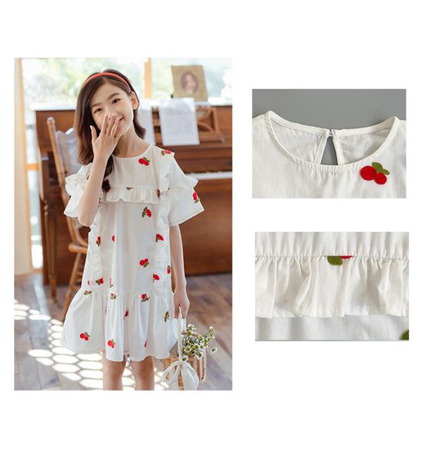 新品本物 ワンピース キッズ 半袖 子供服 夏 ワンピース 子供 チェリー柄 子供ワンピース 夏 ドレス 膝丈 半袖 女の子 ガールズ 可愛い 韓国風 快 数量限定 特売 Ichibanyaindia Com