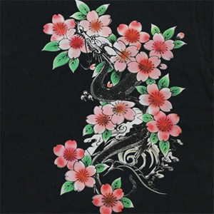 和柄むかしむかしtシャツ 桜花龍