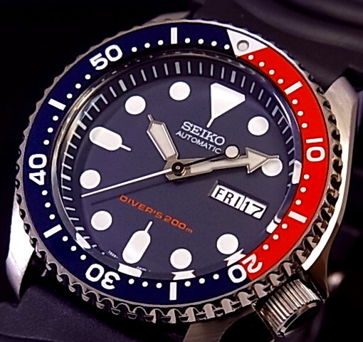 Seiko セイコー 0m防水ダイバーズ 自動巻 メンズ腕時計 ネイビーボーイ Skx009k ネイビー文字盤 新作多数 海外モデル ラバーベルト