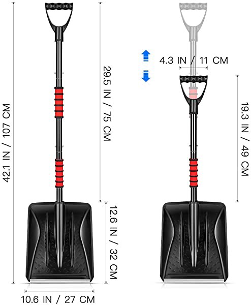 在庫あり 即納 スコップ 雪かき 車載スコップ 除雪スコップ 軽量 長さ調整可能 81cm 107cm キャンプ 園芸 アウトドア 除雪用品 Finalsale対象商品30 Off Diquinsa Com Mx