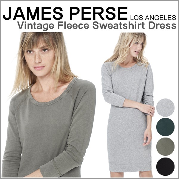 最新モデルが入荷 James Perse ジェームスパース ラグラン スウェット ワンピース ビンテージ フリース スウェットシャツ ドレス 送料無料 未使用 Admarwork Pl