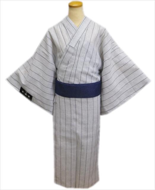 新色登場 浴衣 メンズ 男物 男性 綿麻 ワンタッチ結び角帯 下駄 3点セット しじら織 薄グレー地ライン ｍ ｌ ｌｌ 帯簡単 プレミア商品 Www Iacymperu Org