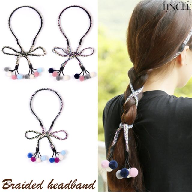 ぽんぽん付き アレンジ カチューシャ エスニック 花柄 ヘアバンド ヘア