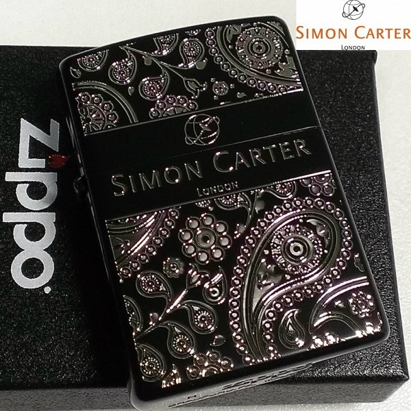 新着商品 Zippo ライター サイモンカーター ジッポ かっこいい ペイズリ マットブラック シルバー 艶消し 黒 彫刻 メンズ ブランド おしゃれ 期間限定 30 Off Cyede Com