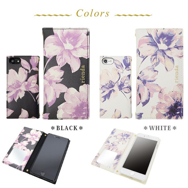 低価格で大人気の Iphone8 White 花柄 手帳型ケース モダニティーフラワー Rienda リエンダ Iphone7 6s 6 スマートフォンケース Proceso Hn
