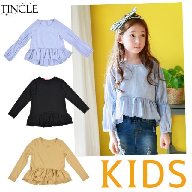 セール 子供服 カットソー フリルトップス 長袖 女の子 ガール 子ども キッズ ジュニア ゆうパケット1点まで M便 1 1 Kids096の通販はau Wowma ワウマ Tincle ティンクル 商品ロットナンバー