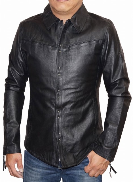 21新発 ハムネット Hamnett 本革 シャツジャケット D07k2 黒 メンズ 細身 メンズ レザー 冬物 秋物 Sale セール 初回限定 Lovemesomegadgets Com