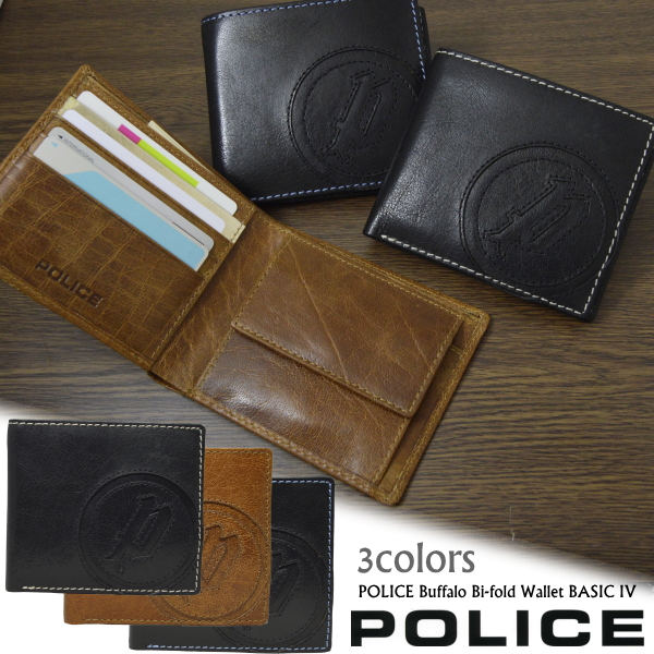 ポリス メンズ Pa 送 バッファロー 牛革 二つ折り財布 本革レザー ポリス財布 Police 通販 財布 Basic Ecomdudes Com