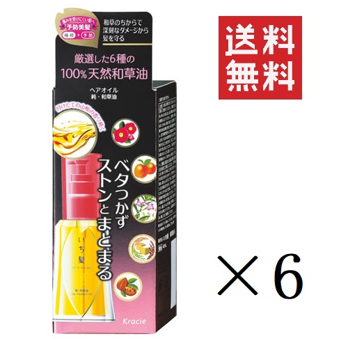 送料込 クラシエ Kracie いち髪 純 和草油 40ml 6個 ヘアオイル 洗い流さない ダメージ補修 まとめ買い 送料無料 おしゃれ Gourmeow Com
