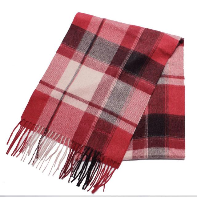 保証書付 シャルルジョルダン Charles Jourdan マフラー R98 Red カシミア ストール メンズ レディース チェック柄 レッド 赤 マフラー レディー 50 Off Kickoff Dakar21 Sn