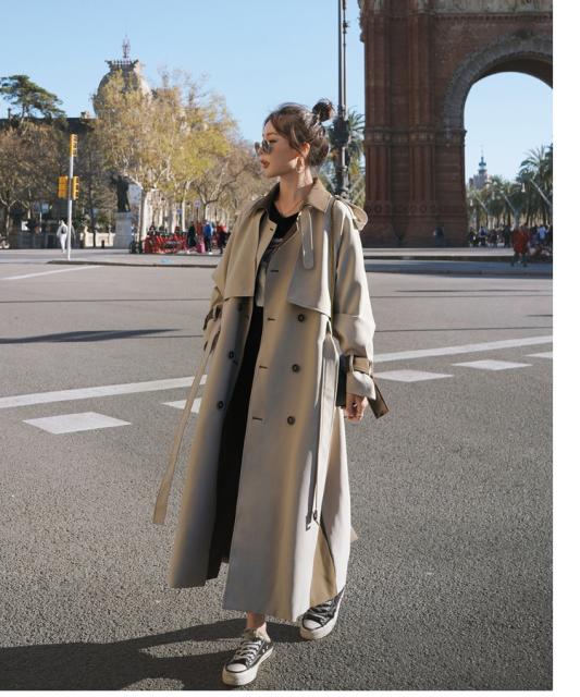 ブランドショッパー付き バイカラートレンチコート アウター コート ロング ロング丈 袖あり 長袖 襟付き ベルト ウエストマーク ポリエステル 大人 可愛い きれい 数量限定 Www Meikyu Jp