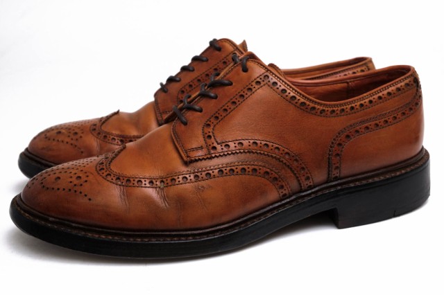 ○クロケット＆ジョーンズ CROCKETT＆JONES シップス SHIPS別注 バーニッシュド カーフ 牛革 ビジネスシューズ PEMBROKE ウイング 