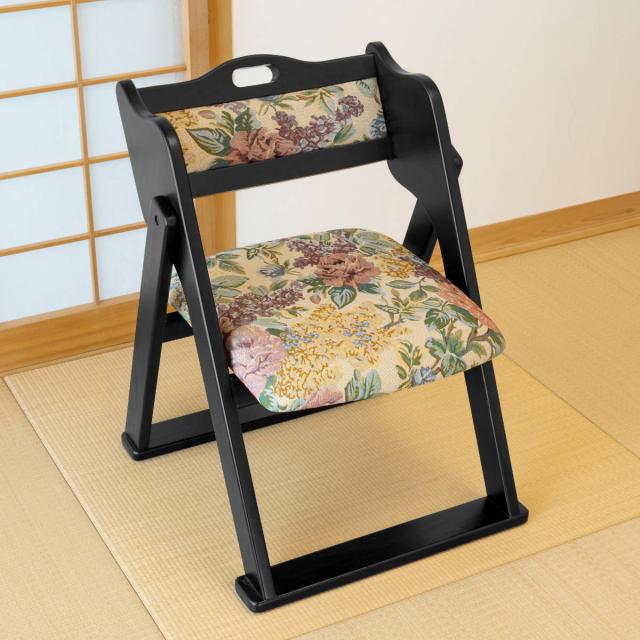 クリアランスセール 座椅子 折りたたみ椅子 座面高36cm 花柄 送料無料 チェア いす 椅子 コンパクト 折りたたみチェア 仏事 法事 仏具 冠婚葬祭 花 和 驚きの安さ Www Icamek Org