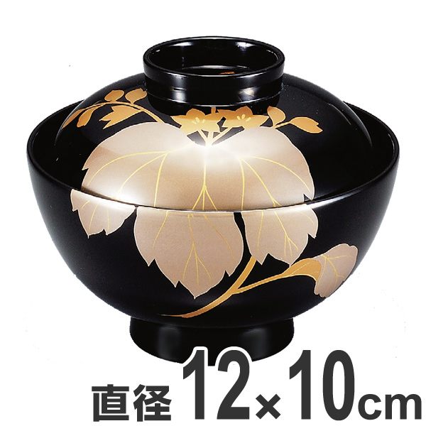 吸い物椀 お椀 木製 黒漆塗 桐 吸い物 椀 漆塗 磨蒔絵 本漆塗 食器 送料無料 4 2寸 吸物椀 汁椀 蓋向 味噌汁 磨