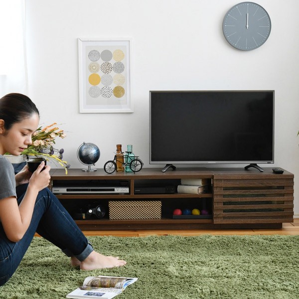 新品爆買い テレビ台 TVボード リビングボード AVボード AVラック 北の通販はau PAY マーケット - お弁当グッズのカラフルBOX|商 ローボード 組み合わせ収納 フラップ扉×2 幅180cm ( 送料無料 TV台 TVラック 正規品低価