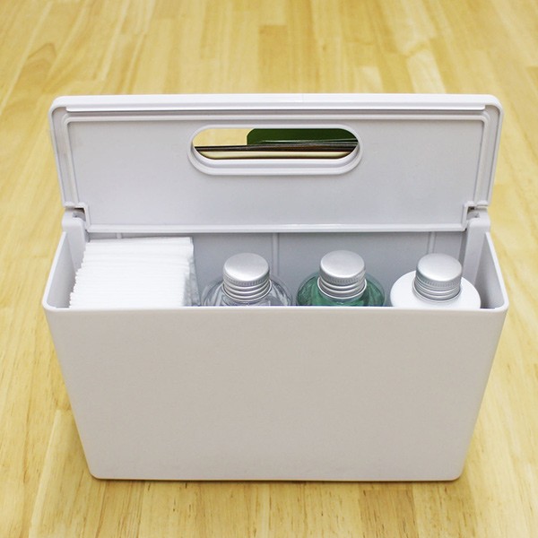 収納ボックス かるコン レギュラー フタ付き プラスチック 小物収納 （ 白 ホワイト クリア 収納 ケース ボックス 小物収納ケース 持ち手