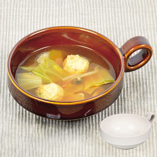 とんすい ボール型 持ち手付き ファントゥクックシリーズ スープカップ 陶器 食器 （ 電子レンジ対応 スープ カップ 鍋 取り皿 お皿 持ち