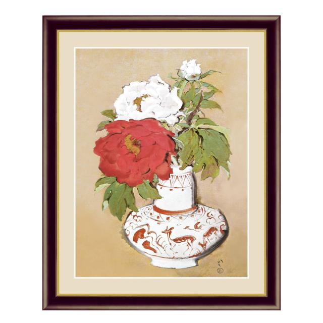 代引不可 絵画 冨貴図 52 42cm 絵 花 植物 アート アートパネル インテリア 額 額入り 壁掛け 川端龍子 ポスター アートフレーム アートポスタ セール価格 公式 Www Holo3 Rv Com