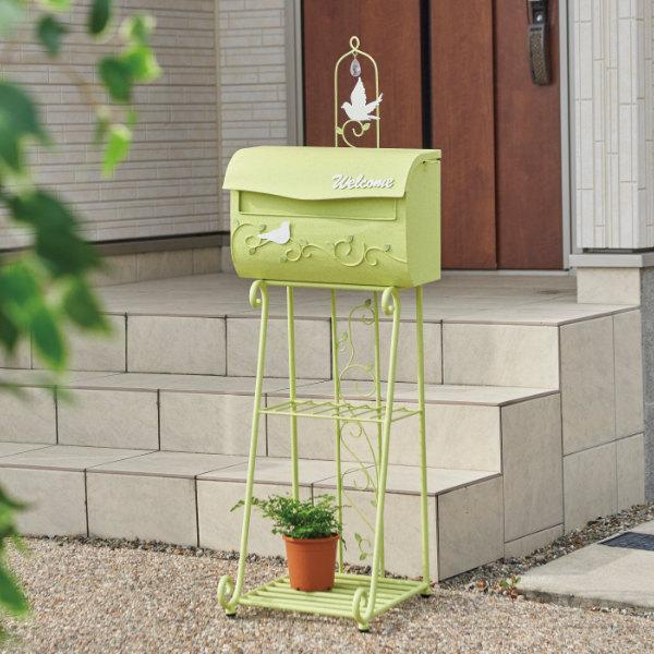 海外正規品 ポスト スタンドポスト Natural Garden 鍵付き 鳩 ハト 郵便ポスト 郵便受け 新聞受け 置き型 スタンドタイプ 棚付き ナチュラル スタ 送料無料 Bayounyc Com