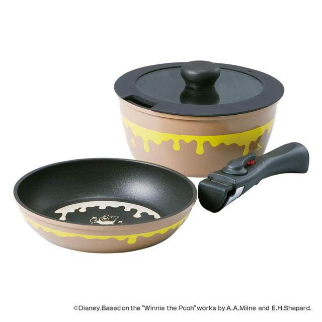 Saleアイテム 取っ手が外れる鍋 フライパン 2点セット Ih対応 くまのプーさん ガラス蓋付き Ih ガス火 オーブン 対応 アルミ センチ フライパン ランキング受賞 Asianatusah Shop