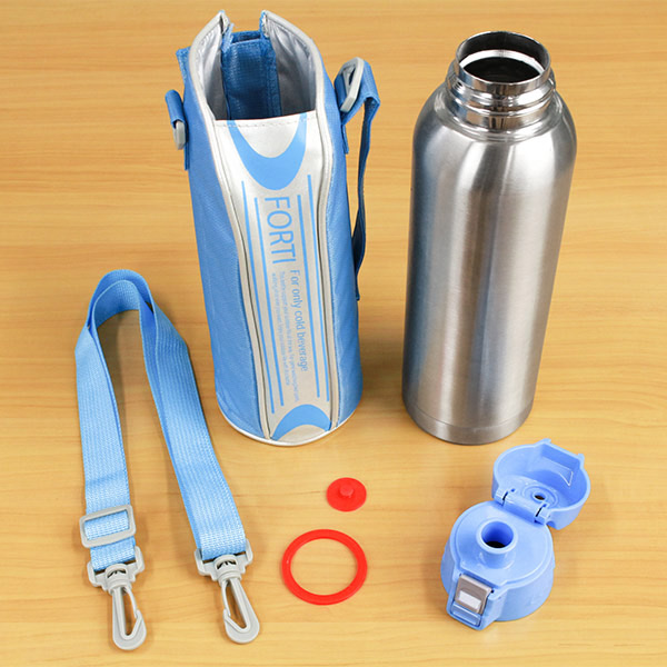 水筒 1リットル ステンレス 直飲み ワンタッチ ダイレクトステンレスボトル NEWフォルティ 1L カバー付 保冷専用 （ 1リットル ダイレクの通販はau PAY マーケット リビン