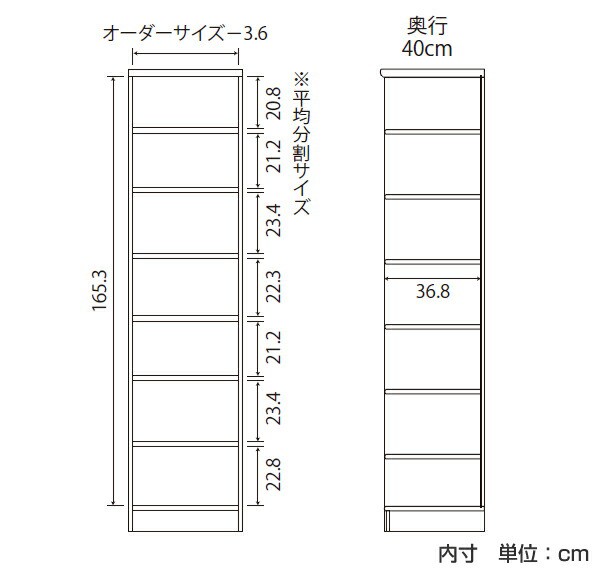 通販在庫あ オーダー本棚 壁面収納 オーダーラック 標準棚板タイプ 幅25-29cm 奥行40cm 高さ178cm ( 収納棚 書棚 本棚 オーダー ラック 壁面収納 書の通販はau PAY マーケット - インテリアパレット|商品ロッ 在庫新作