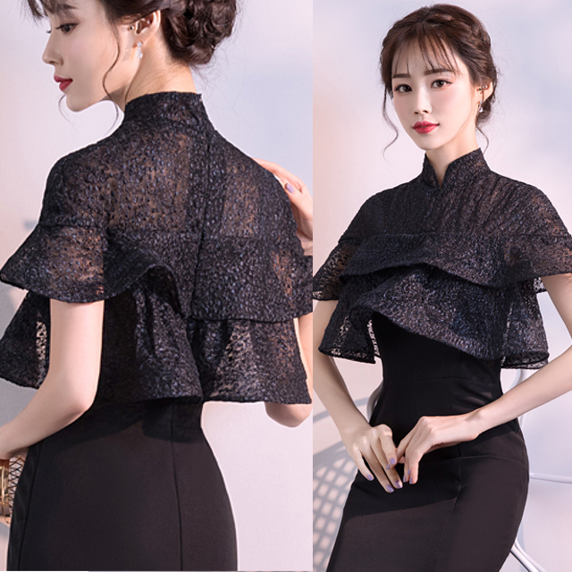 楽天ランキング1位 パーティードレス 結婚式 二次会 ワンピース 大きいサイズ チャイナドレス風 ワンピース マキシ マーメイド スリット 黒 白 即日出荷 Olsonesq Com