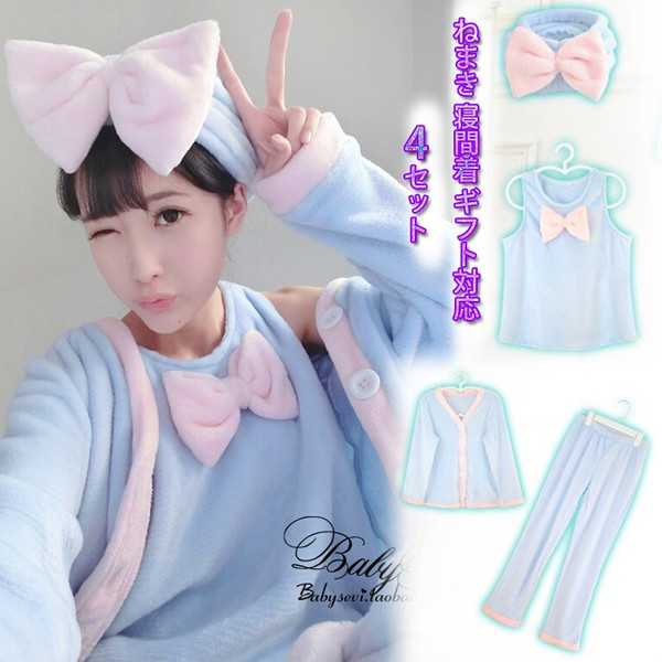 送料無料ふわもこルームウェア4点セット 女子力たかめ部屋着 長袖 冬 パジャマ 可愛い レディース ルームウエア 部屋着 秋冬