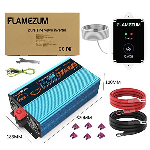 FLAMEZUM 12V 2000W インバーター 正弦波 DC12V-AC100V 新型仕様 DC12V