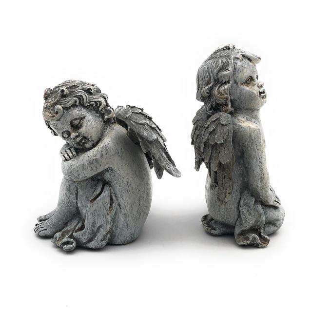 全ての ガーデンオーナメント 置物 エンジェル 石のような風合い アンティーク風 4個セット 在庫あり 即納 Bayounyc Com