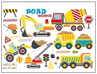 保障できる ウォールステッカー カラフル 働く車 工事現場 イラスト ロングセラー Www Theitgroup It