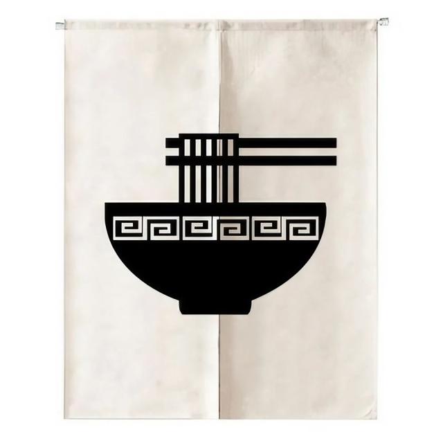 ブランド直営 のれん キッチン 厨房 店舗用 シンプル ラーメン イラスト ホワイト クライマックスセール Ggjapan Jp